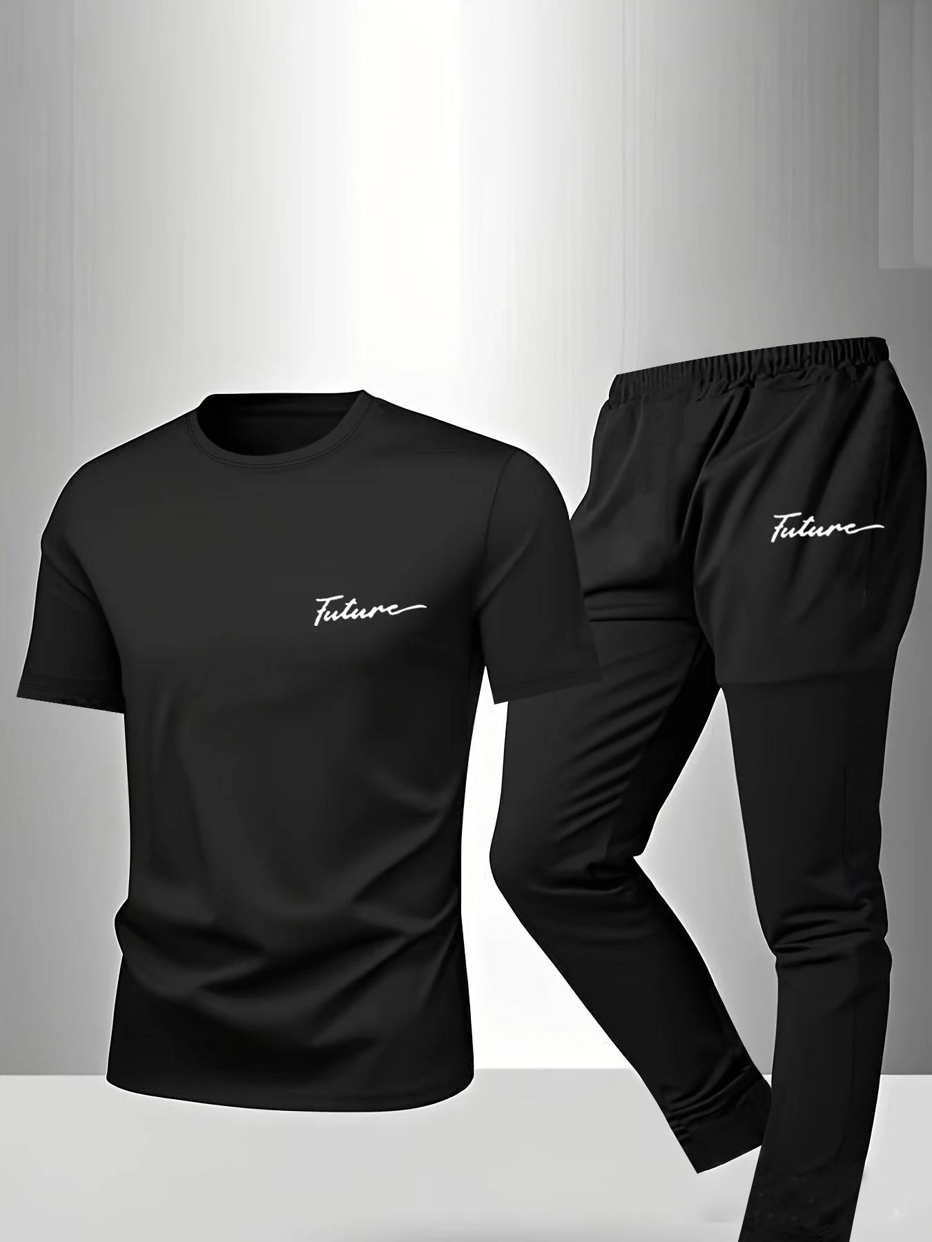 

Мужская одежда для сна на весну и осень-лето из 2 предметов, брюки с короткими рукавами, модный и модный комплект домашнего костюма с буквенным узором