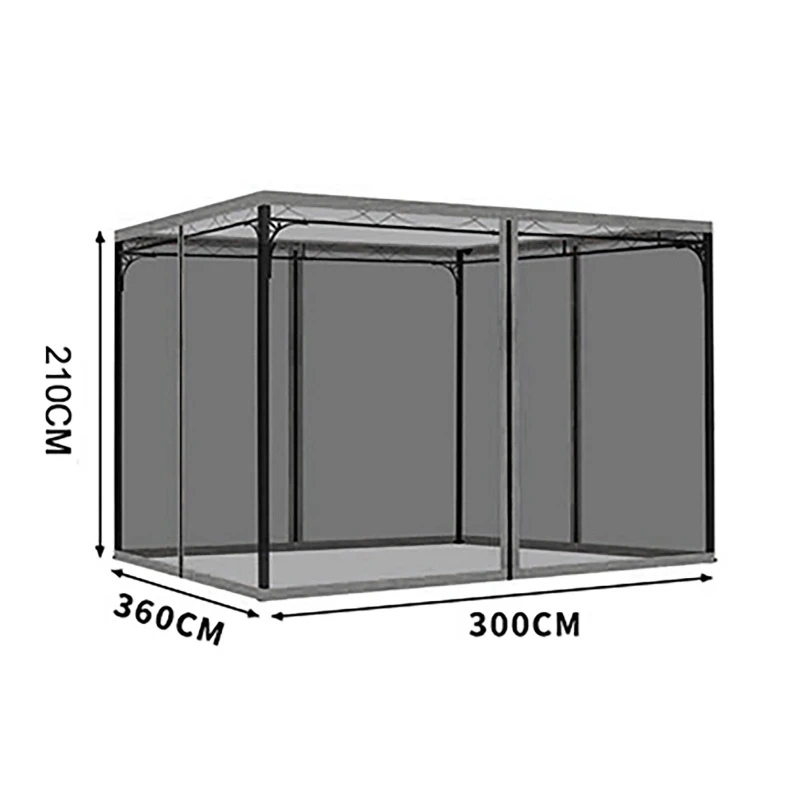 Outdoor Gazebo Mosquito Netting Universal Canopy Net Screen 4 Door Panel Sidewall Curtain With Zippers For Garden Patio