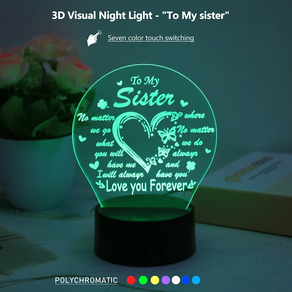 الاكريليك لمسة بصرية ضوء الليل ، 7 ألوان ، مناسبة لعيد الشكر ، حفل التخرج #1