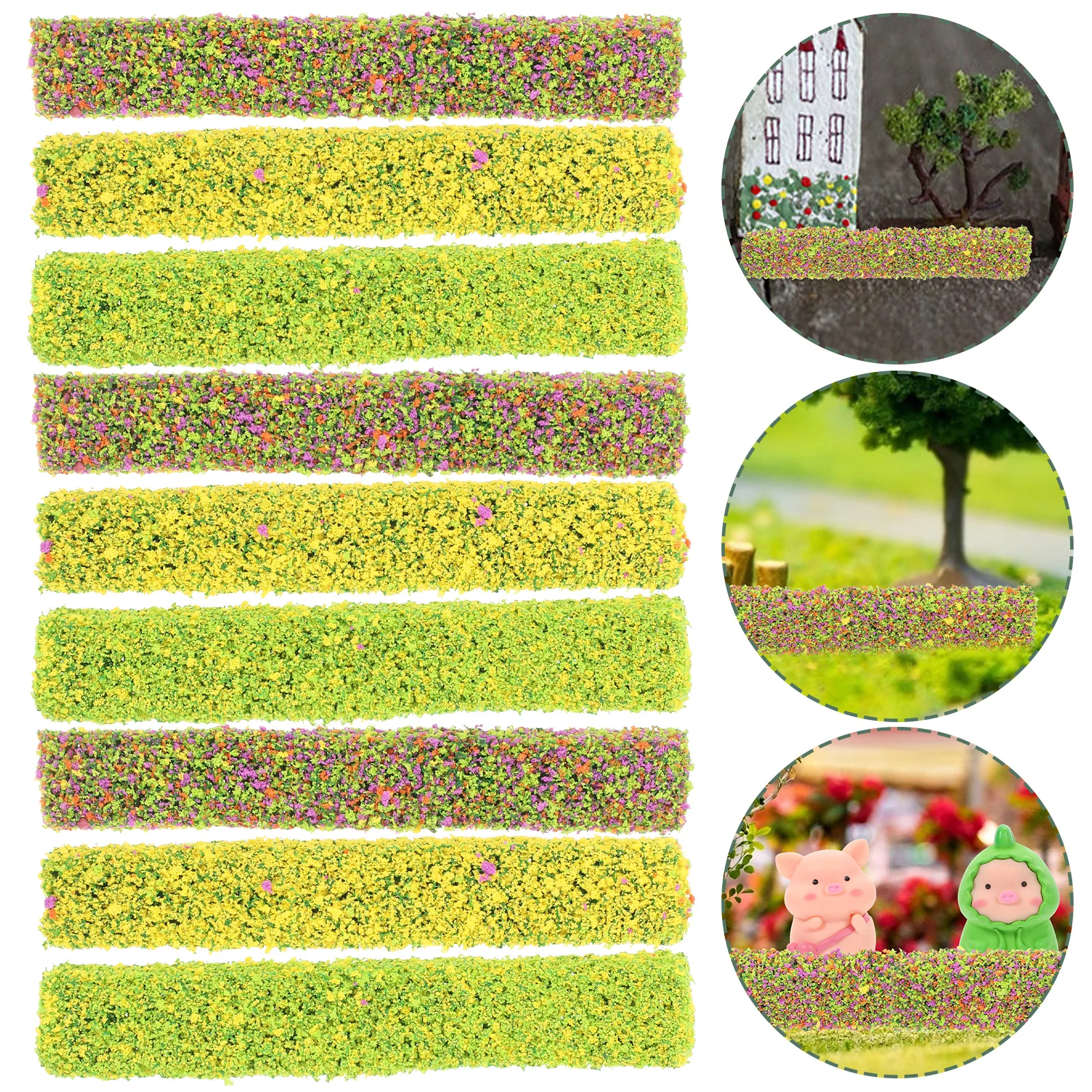 

15pcs Fake Decor Simulation Cluster Sand Table Micro Landscape Diy Miniature Vegetation Static Shrub Plastic Field Adornment