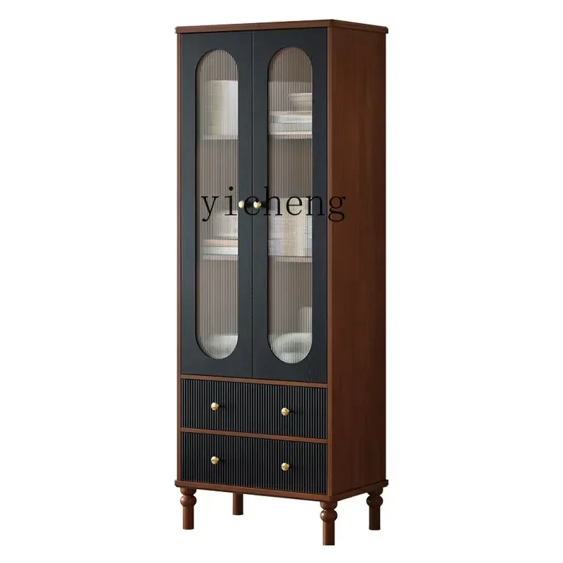 r5.13  solid wood dining side cabinet against the wall locker living room wall French retro locker