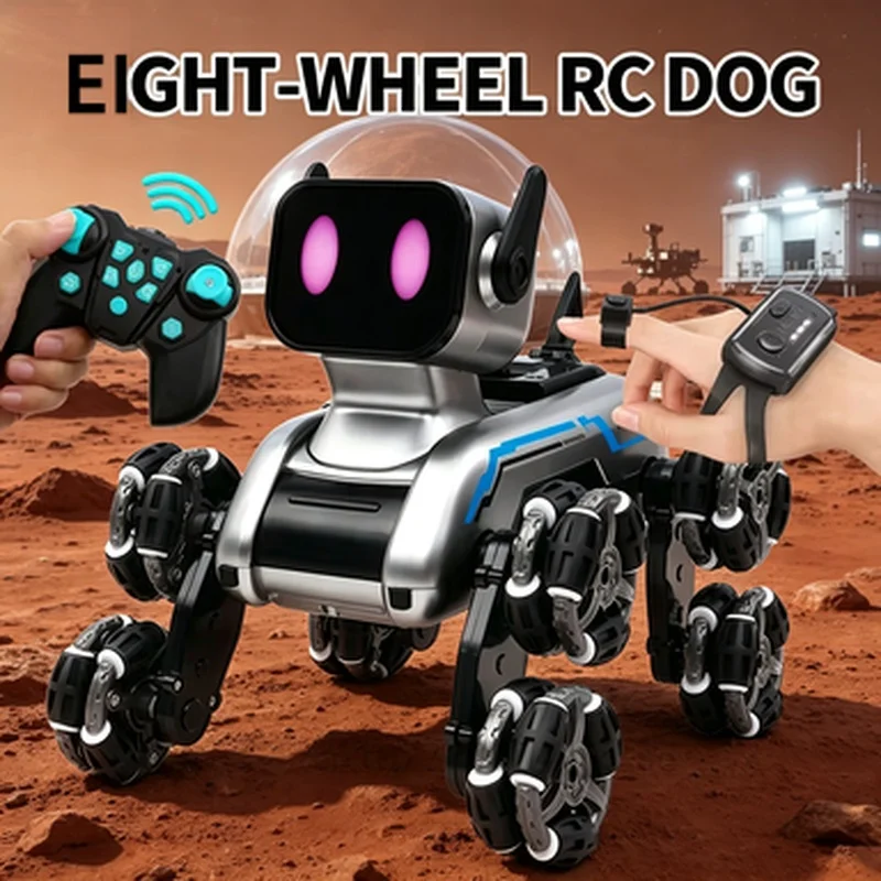 Smart Remote Control Robot Dog Remote Control Toy Children's Electric Mechanical Dog Gift Boy Stunt Eight Wheel Fancy Drift