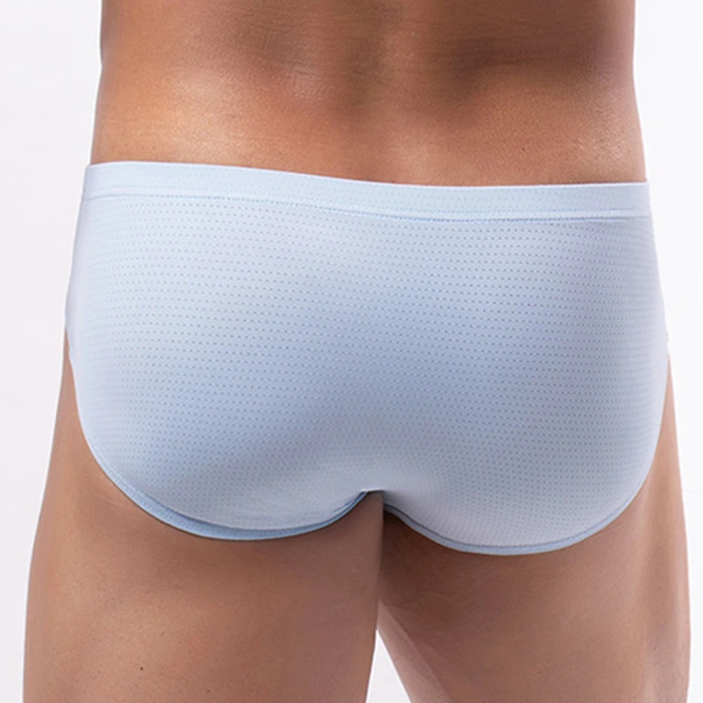 Mens Sexy Soft Briefs Breathable Mesh Underwear Bulge Pouch Underpants Low Waist Panties Male Comfortable Panties Lingerie