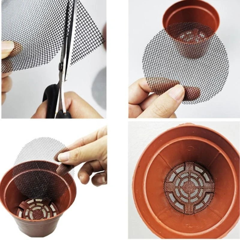 Flower Pots Hole Mesh Pad Prevent Soil Loss and Antislips Bonsais Bottom Grids Mat C5AD