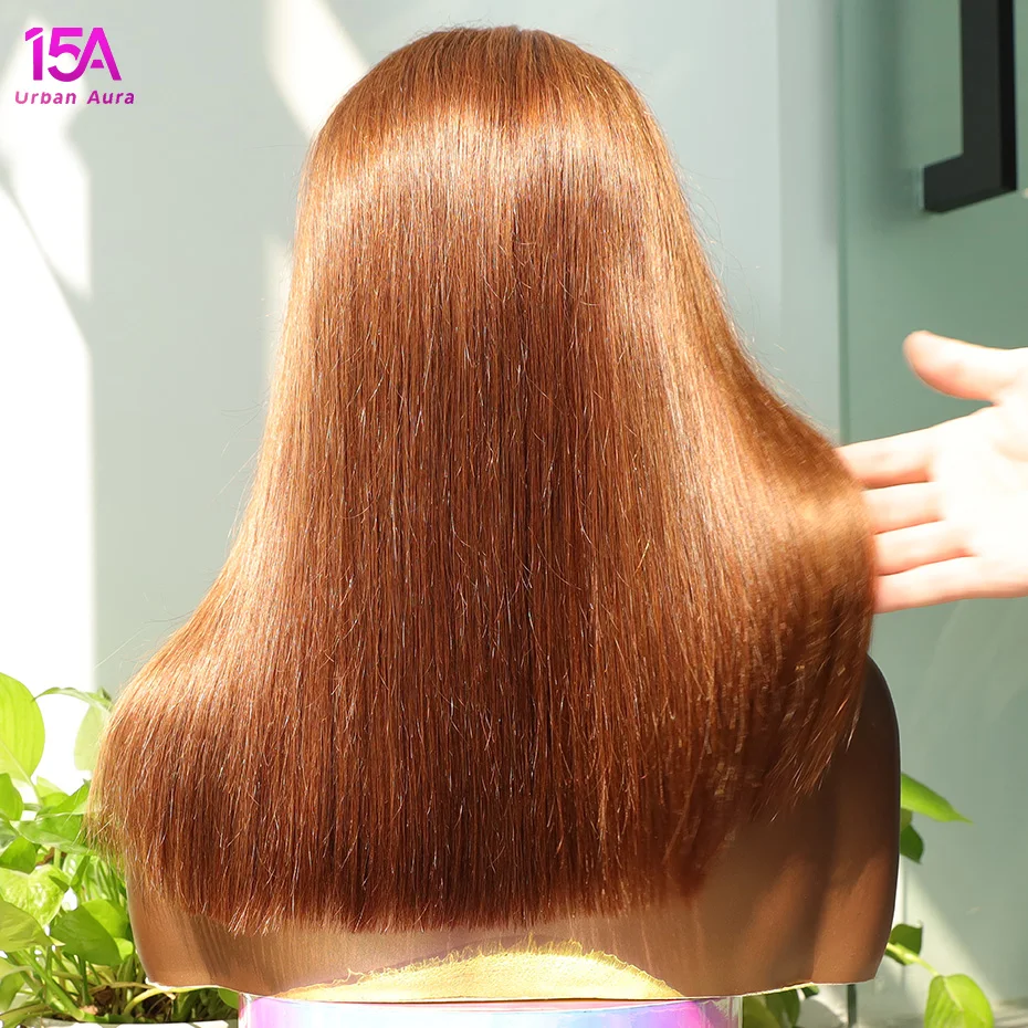 

13x4 15A Lace Front Wig #4 Brown blonde wig Raw Vietnamese Bob Bone Straight 100% Human Hair colored Wig 250 300 Density On Sale