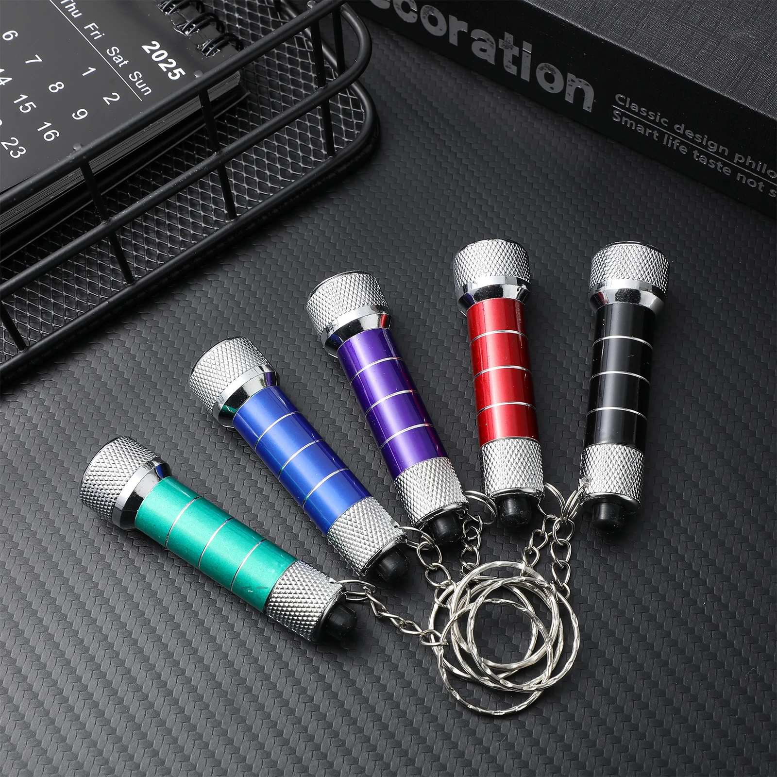 

10pcs Mini LED Flashlight Keychain Torch Keyrings Durable Plastic Aluminum Strong Light Portable Lighting Kids Holiday Gift