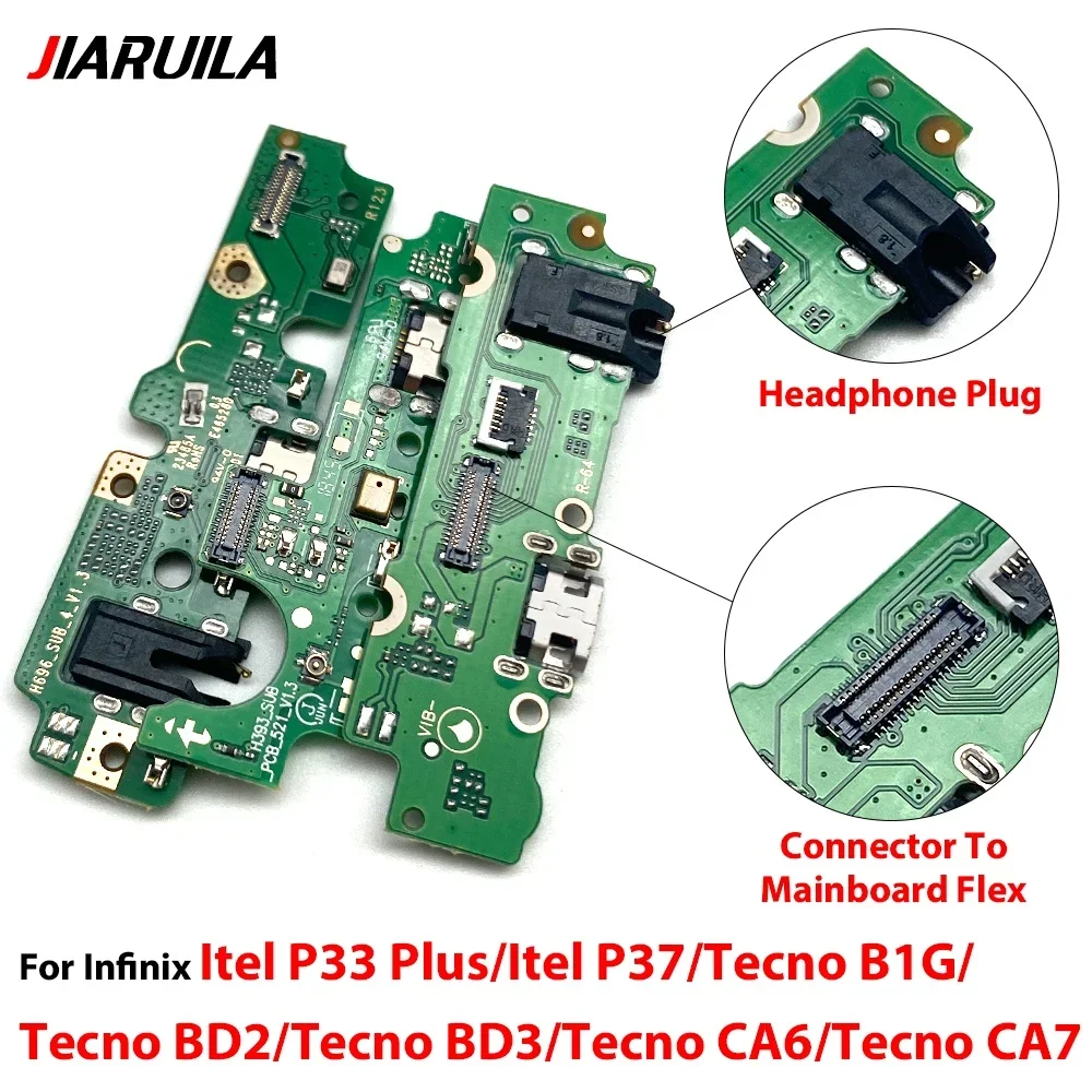 For infnix ltel P33 Plus/ltel P37/Tecno B1G/Tecno BD2/Tecno BD3/CA6/ CA7 USB Charger Charging Dock Port Connector Flex Cable