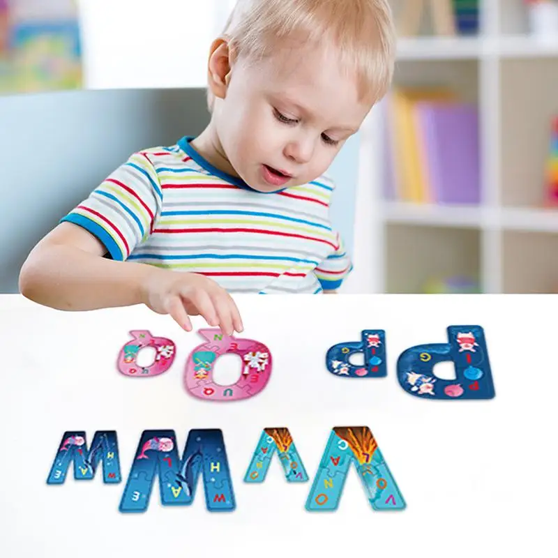 Kinder-Puzzles, Spielzeug, Kinder-Alphabet-Puzzles, Lernspielzeug, Cartoon-Erkennungsspiel, 3–6 Jahre, Vorschulkinder, Spaß für Jungen und Mädchen, Klassenzimmer