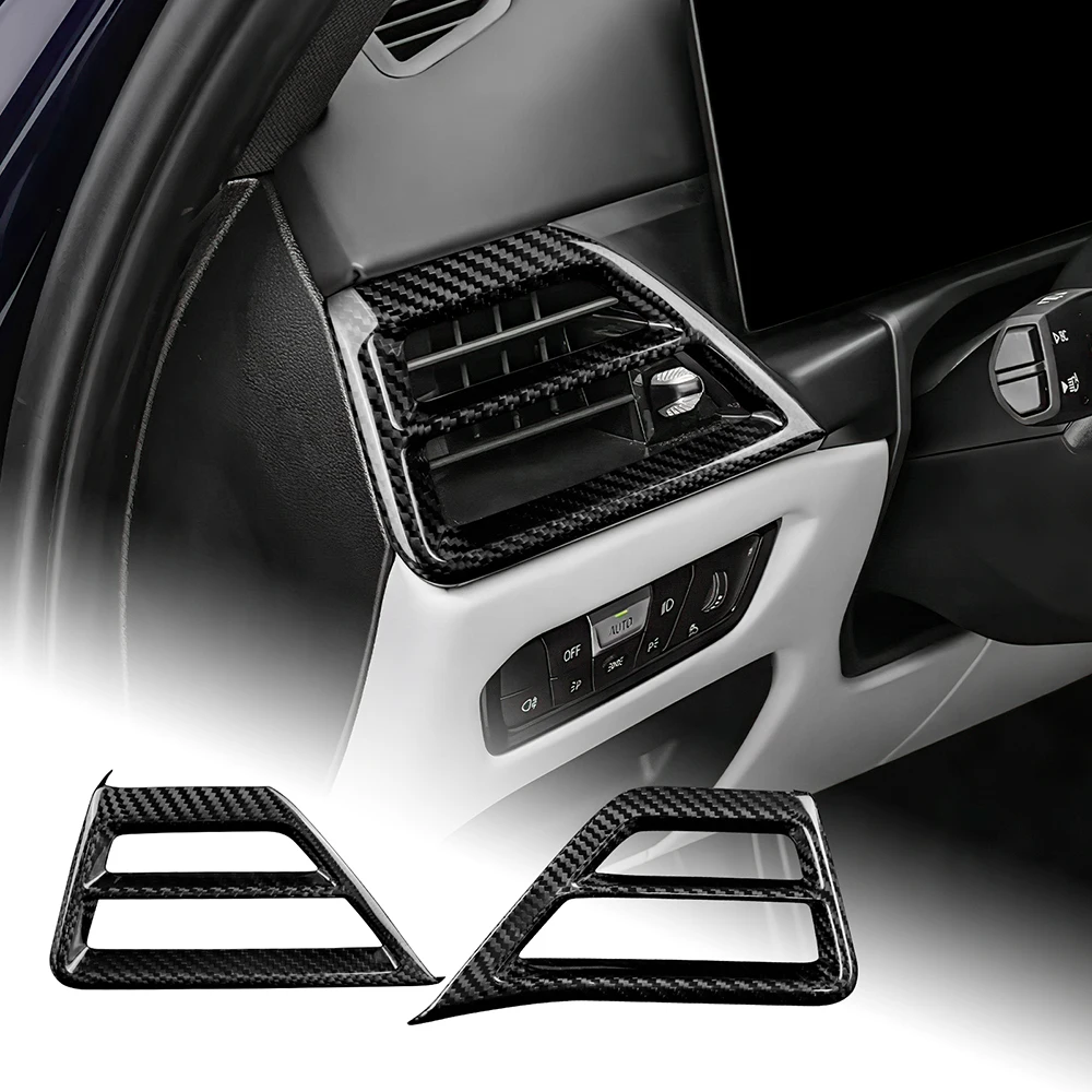For BMW M2 G87 M3 G80 M4 G82 2025 2026 Car Dashboard Side Air Outlet Vent Cover Frame Sticker  Accessories Real Hard Carbon Fibe