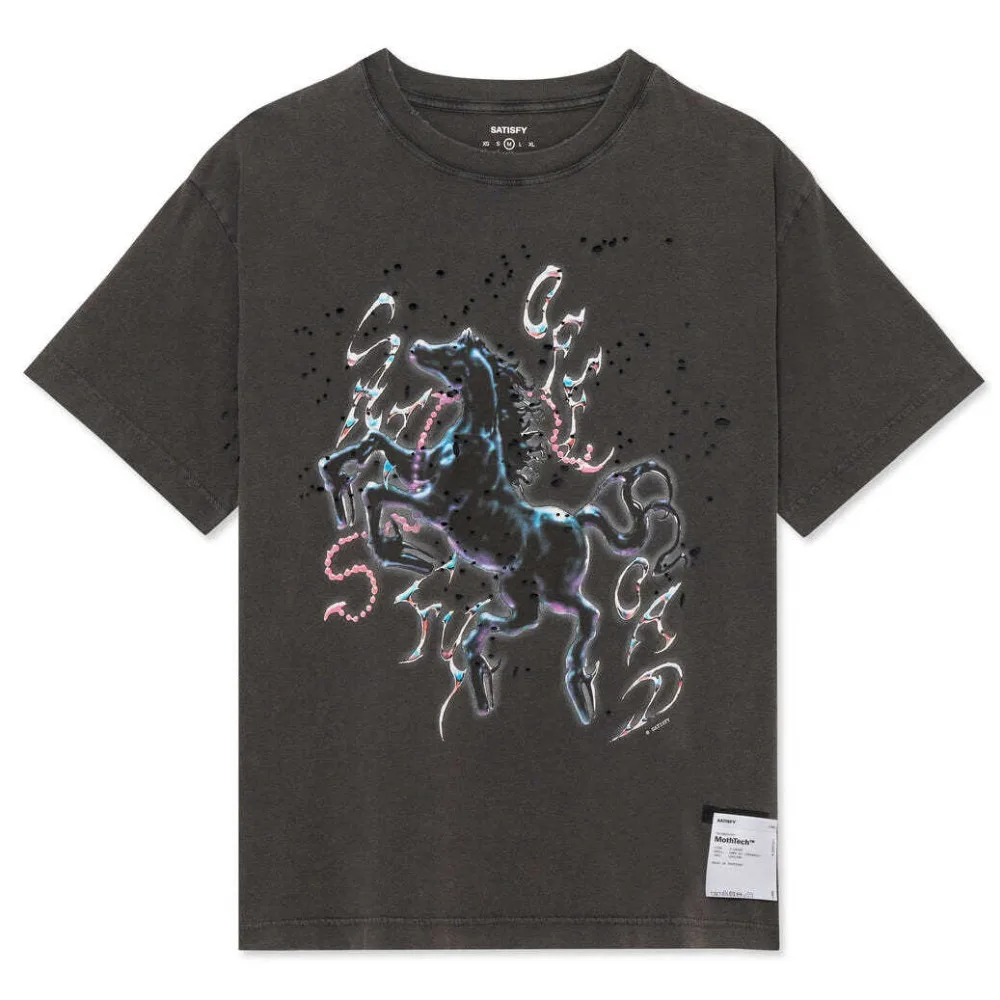 SATISFY Sports and leisure horse print short-sleeved T-shirt