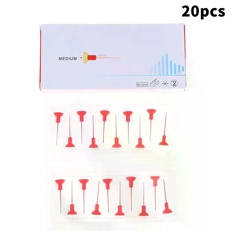 20Pc Dental Sonic Irrigator Tip Endo Activator Wireless Ultrasonic Washing Tooth Tip Dental Sonic Irrigator Tips Yellow/Blue/Red