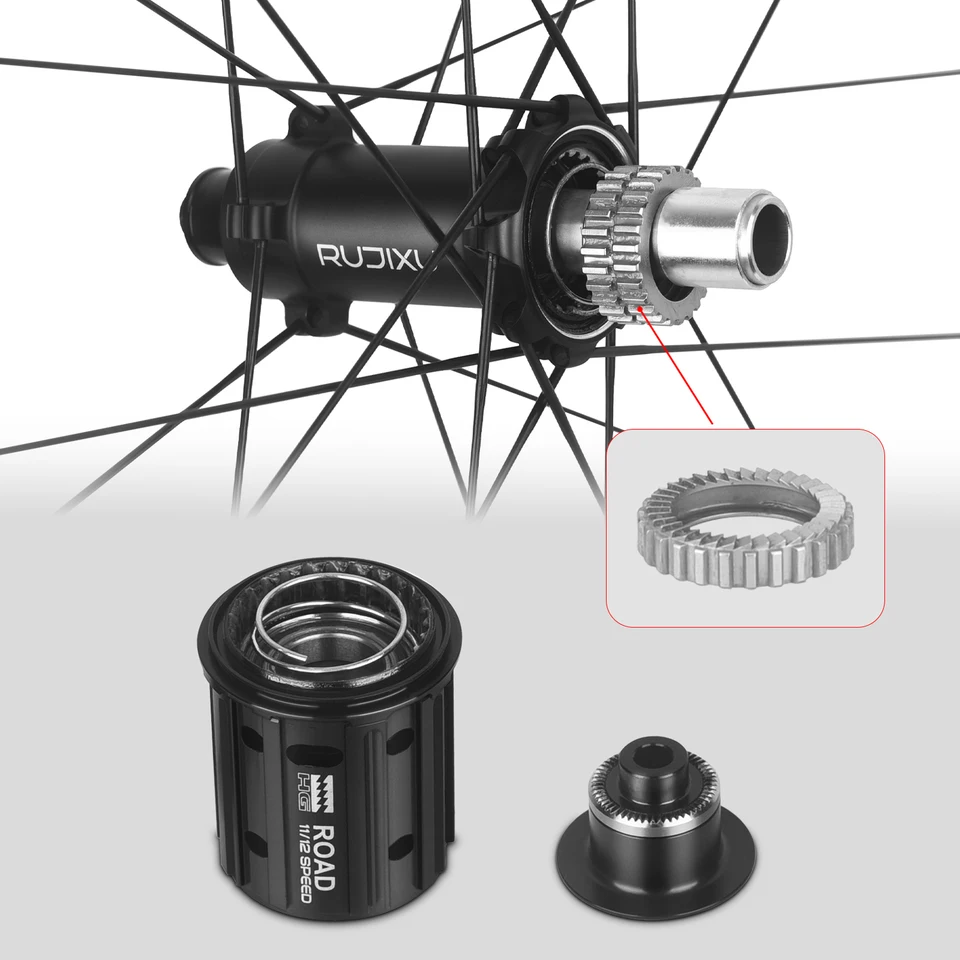 RUJIXU 1380g 700C ultra-light wheelset 30/40/50mm high road bike