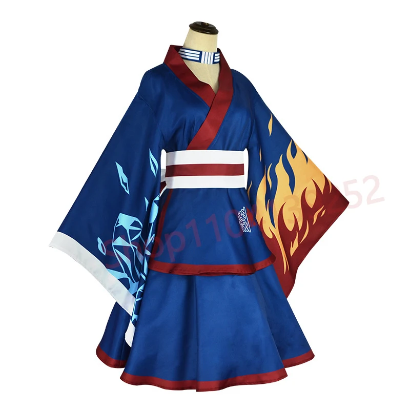 Anime My Hero Academia Todoroki Shoto Cosplay Costume Boku No Hero Academia Japanese Kimono Dresses Set Lolita Yukata Maid Dress