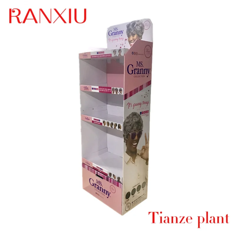 CustomUp Paper Display Stand , Carton Floor Shelf Cardboard Display for Hair dye