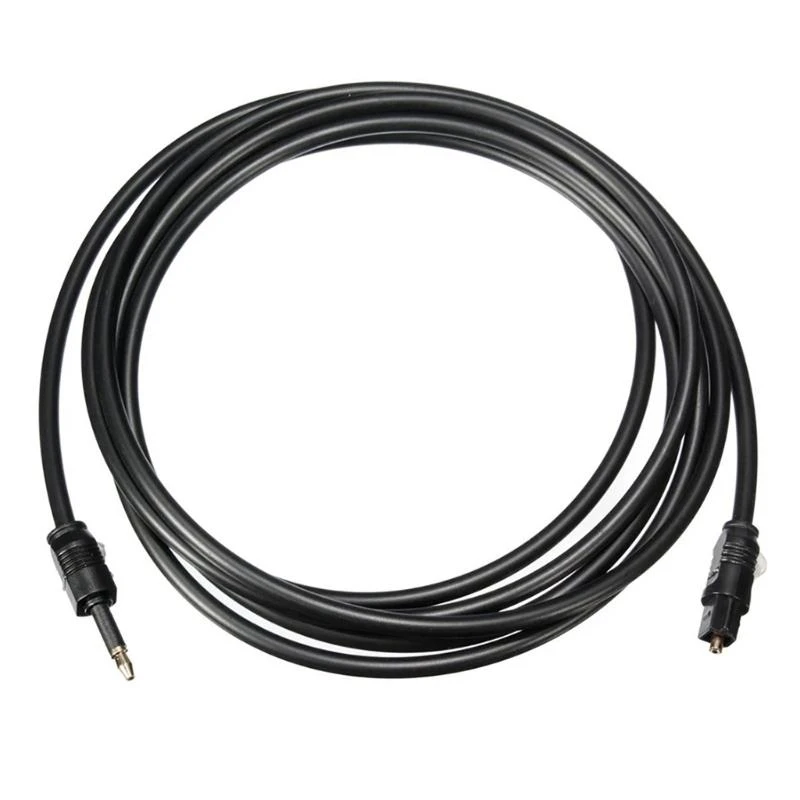 áudio 3,5 mm Plugue linhas fibra óptica óptica digital SPDIF para a boca redonda