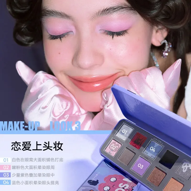 لوحة ظلال عيون جوديدول هالوين المحدودة 10 ألوان أرجواني أزرق داكن ريترو لؤلؤي غير لامع سهلة الارتداء مكياج عيون #4