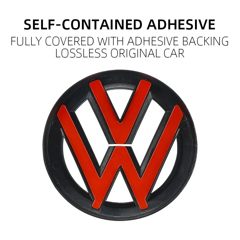 Car Glossy Black Front Grill Badges Rear Trunk Emblem Lid Covers Logo Sticker For VW Volkswagen GOLF 6 Automobile Accessories