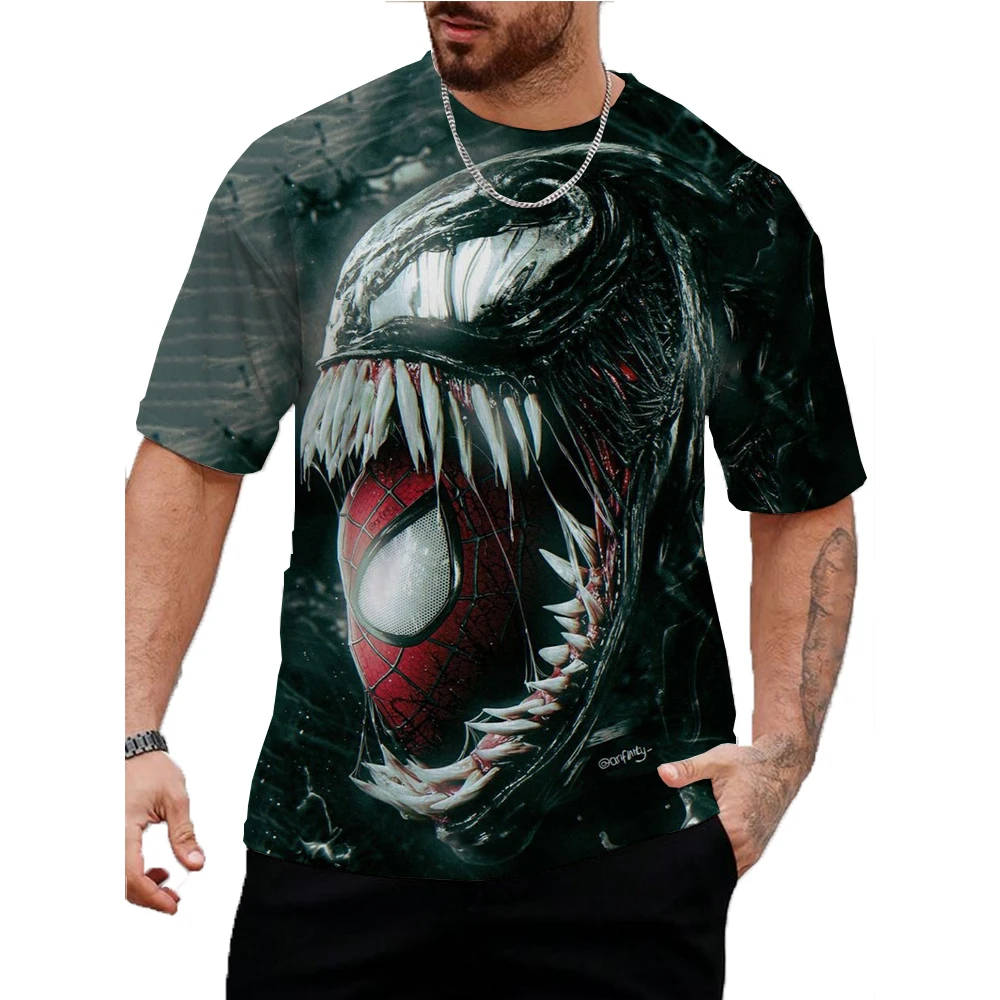 Marvel Venom PrintT-Shirt 3D Men\'s Shirts Summer Short Sleeved Male Pullover Oversized Tops Tees Men Clothing