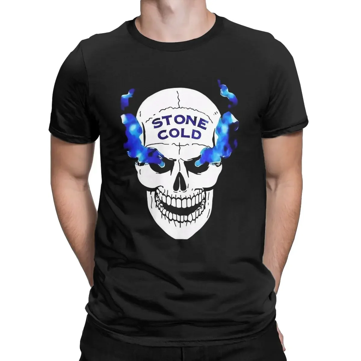 Men T-Shirts Stones Skull Cold Steve Austin Awesome Pure Cotton Tees Short Sleeve Wrestling T Shirts Round Neck merchandise New