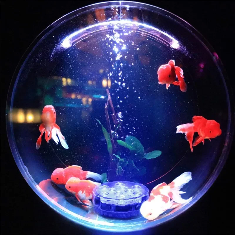 16 Colors 10leds LED Submersible Light Remote RGB Swimming Pool Underwater Lamp for New Year Party Garden Vase Aquarium Decor