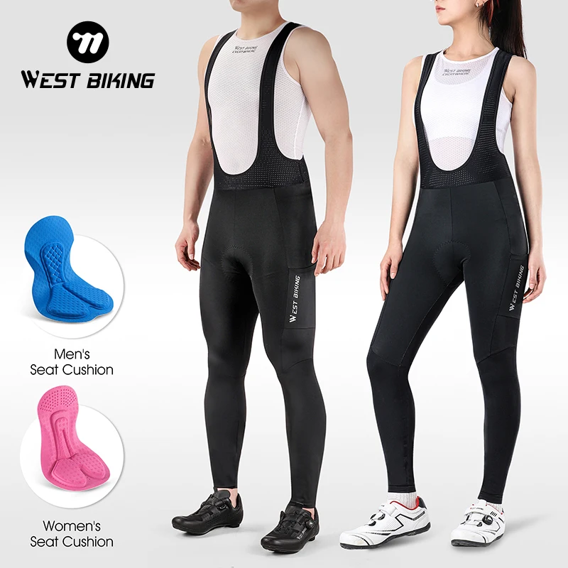 WEST BIKING Men Women Cycling Bib Tights Spring&Summer High Elasticity Breathable Professional Shock Absorption Cycling Pants