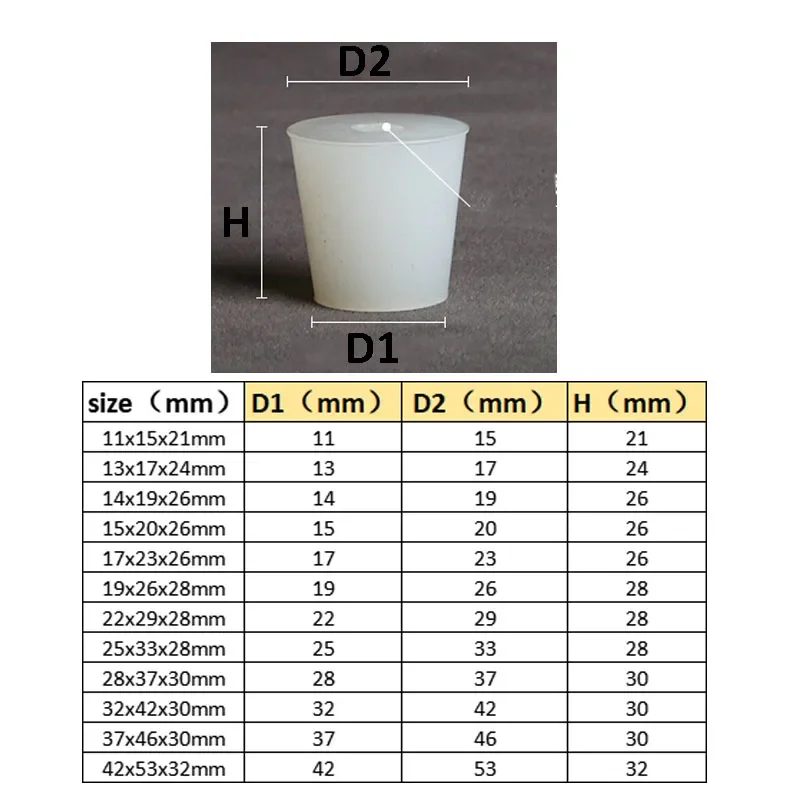 Conical Plugs Silicone Stopper With 8mm Hole For Airlock Valve Bubbler Fermentation Exhaust Valve Brew Wine Stoppers