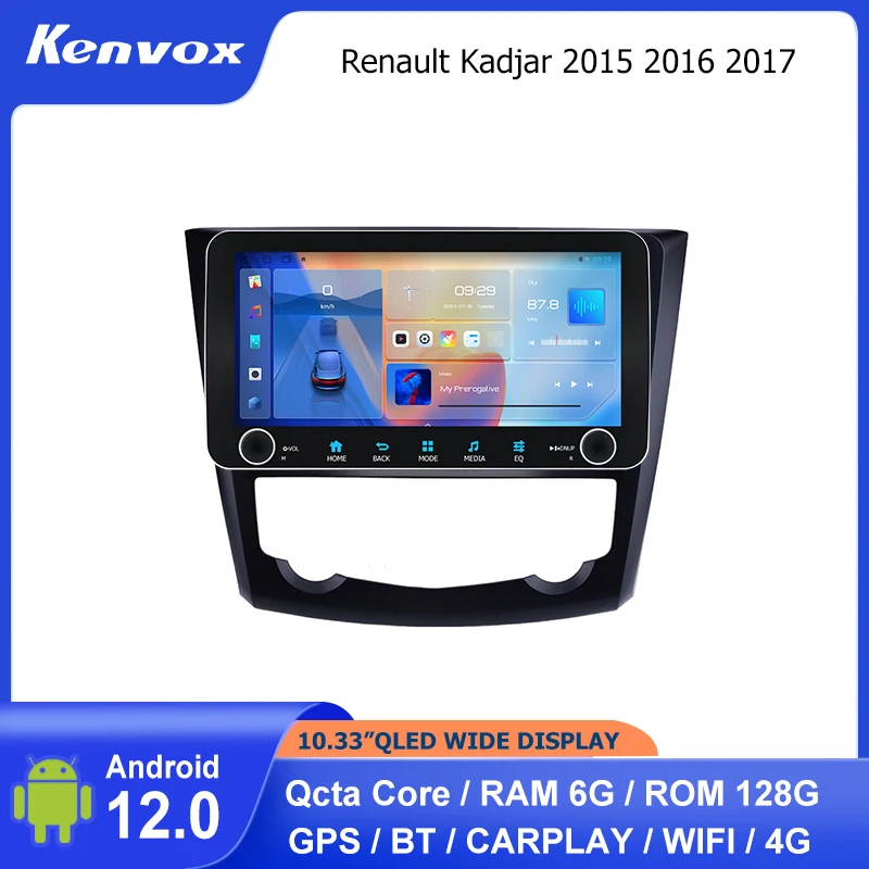 

10.33" WIDE QLED 2 din Android Car radio For Renault Kadjar 2015 2016 2017 Multimedia GPS Navigation Autoradio video head unit