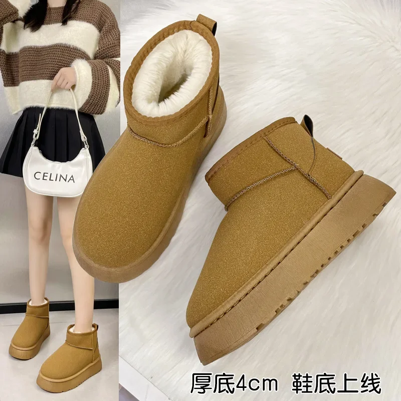 

2025New Women's Boots Plush Warm Snow Boots Winter High Top Cotton Shoes for Women Fashion Casual Platform Boots Botas De Mujer