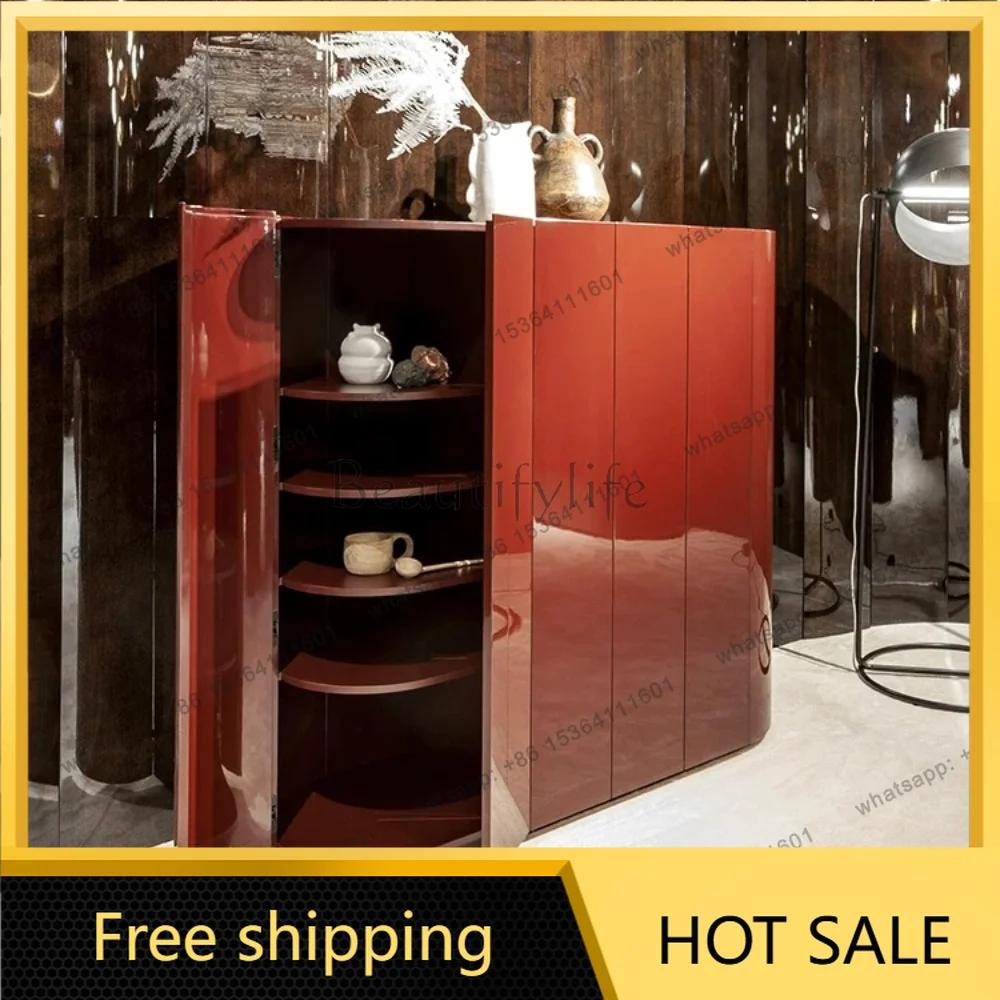 Factory Direct Italian minimalist paint porch cabinet, high-end rounded edge locker at the entrance