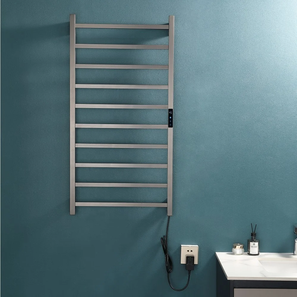 Bathroom Accessories Towel Rack Stainless Steel Electric Drying Warmer Wall Mounted Waterproof Digital Laundry Towel Rack