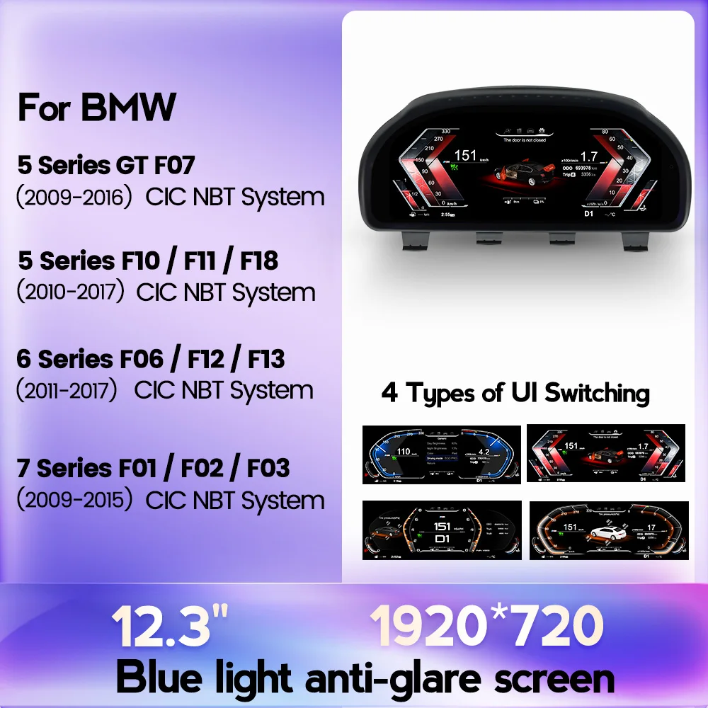 MEKEDE 12.3 بوصة سيارة LCD لوحة القيادة الرقمية العنقودية ل F10 F11 F18 F06 F12 F13 F01 F02 F03 #3