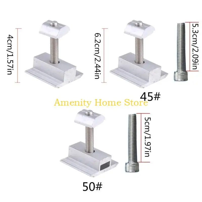 F26C 10 Pieces Aluminum Alloy Solar Panel Mounting Brackets Clamp for T Shaped Clamp for Framed Panels 40mm/45mm/50mm