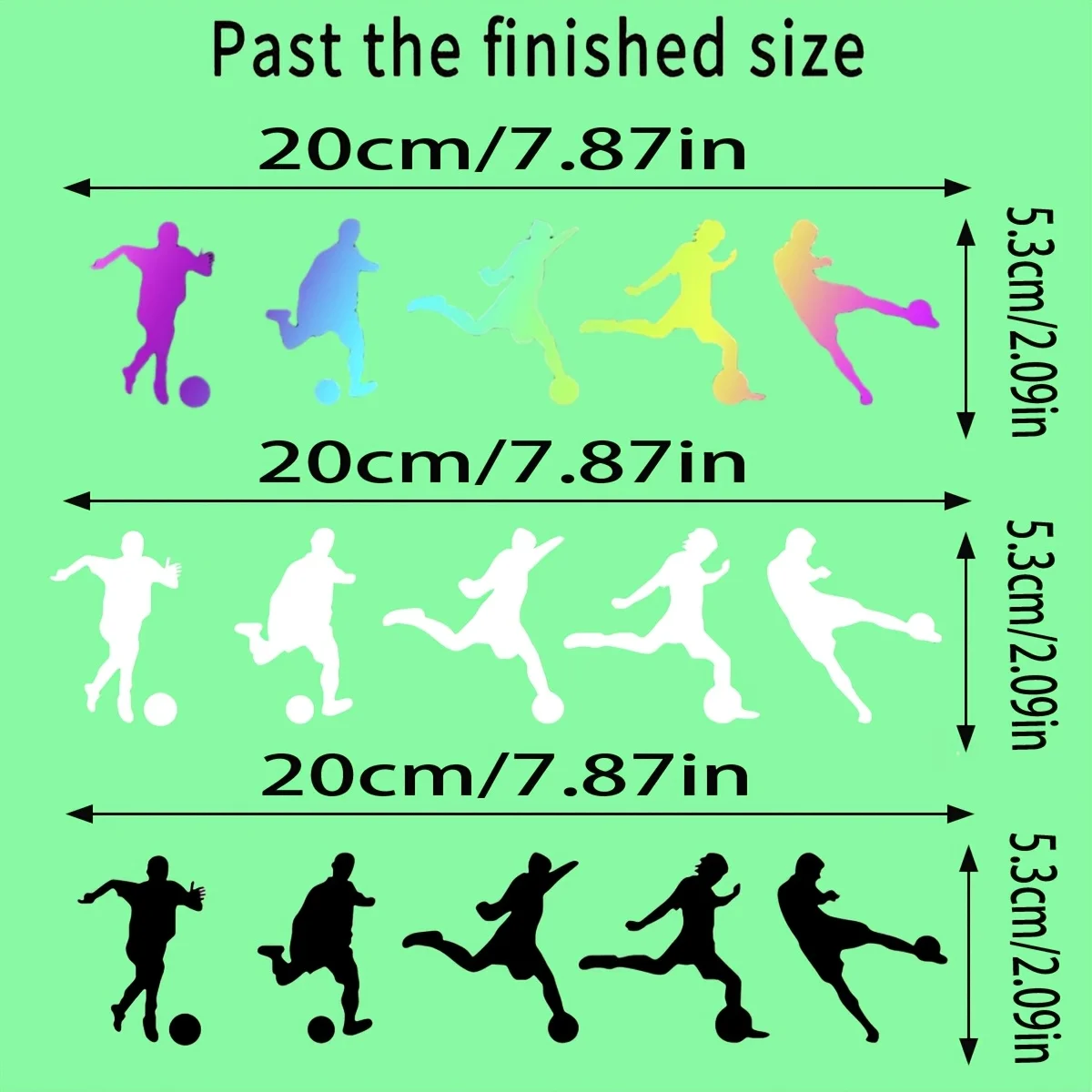 Football Player Car Stickers, 5 Styles Vinyl Decals, Waterproof Decor for Car Body Window, For Sports Fans