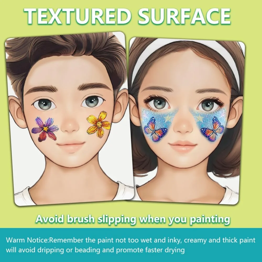 2pcs Face Painting Practice Board A4 Reusable Makeup Practice Board Exercise Template Stage Makeup Painting