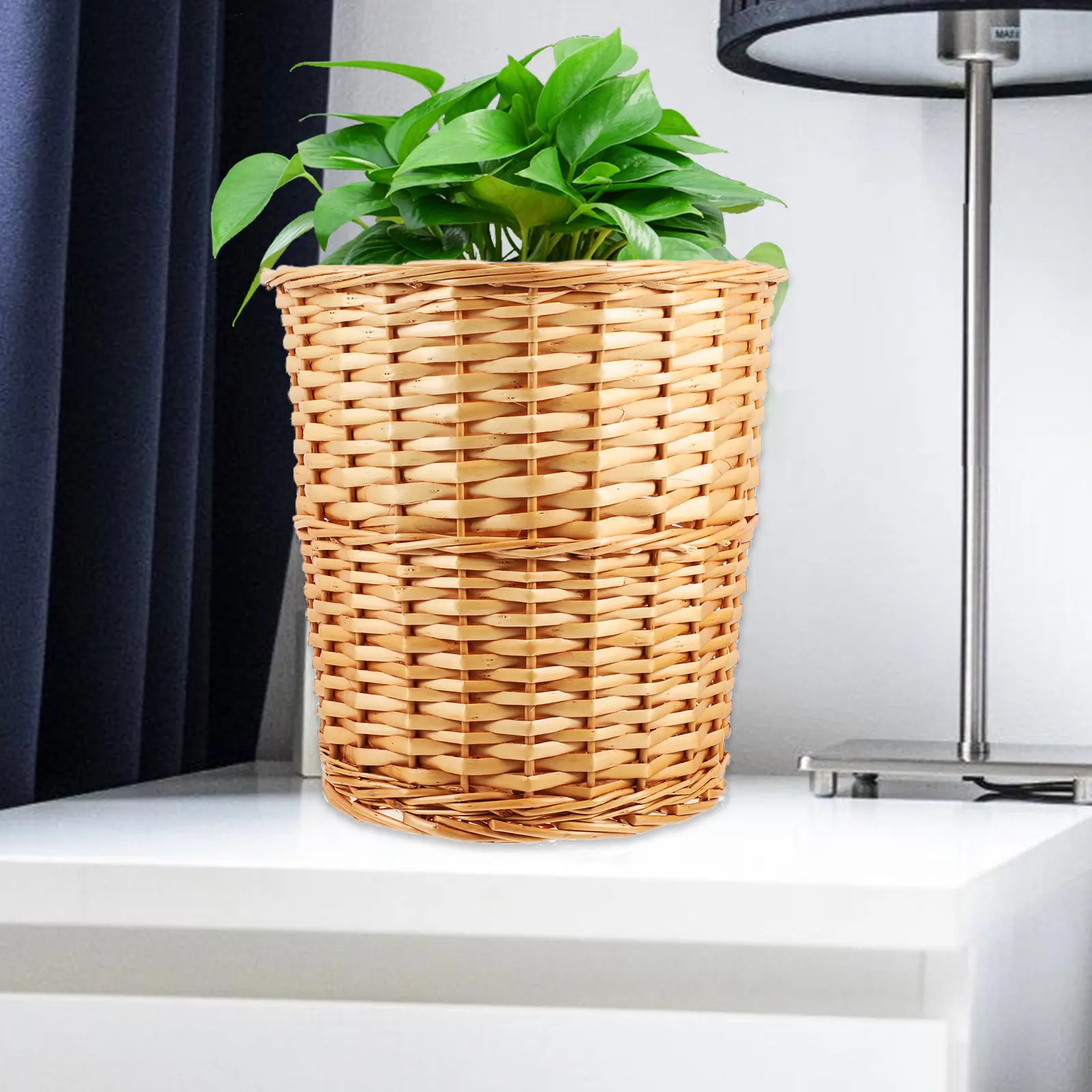 

Плетеная корзина для хранения в деревенском стиле, многофункциональная декоративная ваза-органайзер для гостиной и офиса