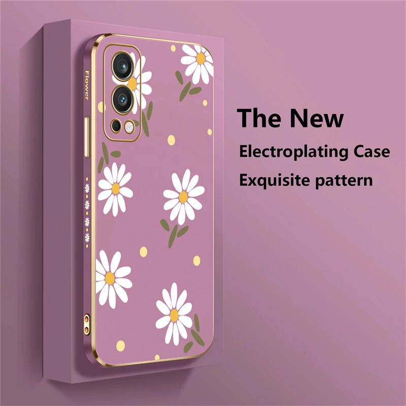 For Oneplus Nord 2 CE2 Lite Case Daisy Flower Silicone Phone Cover For OnePlus 9 Pro 9RT 9R 8 7 7T 8T Back Cases Coque