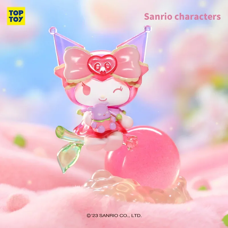 Sanrio Vitality Peach Paradise Serise Blind Box Mymelody Kuromi Pochacco Action Figurine Anime Kawaii Model Children Toy