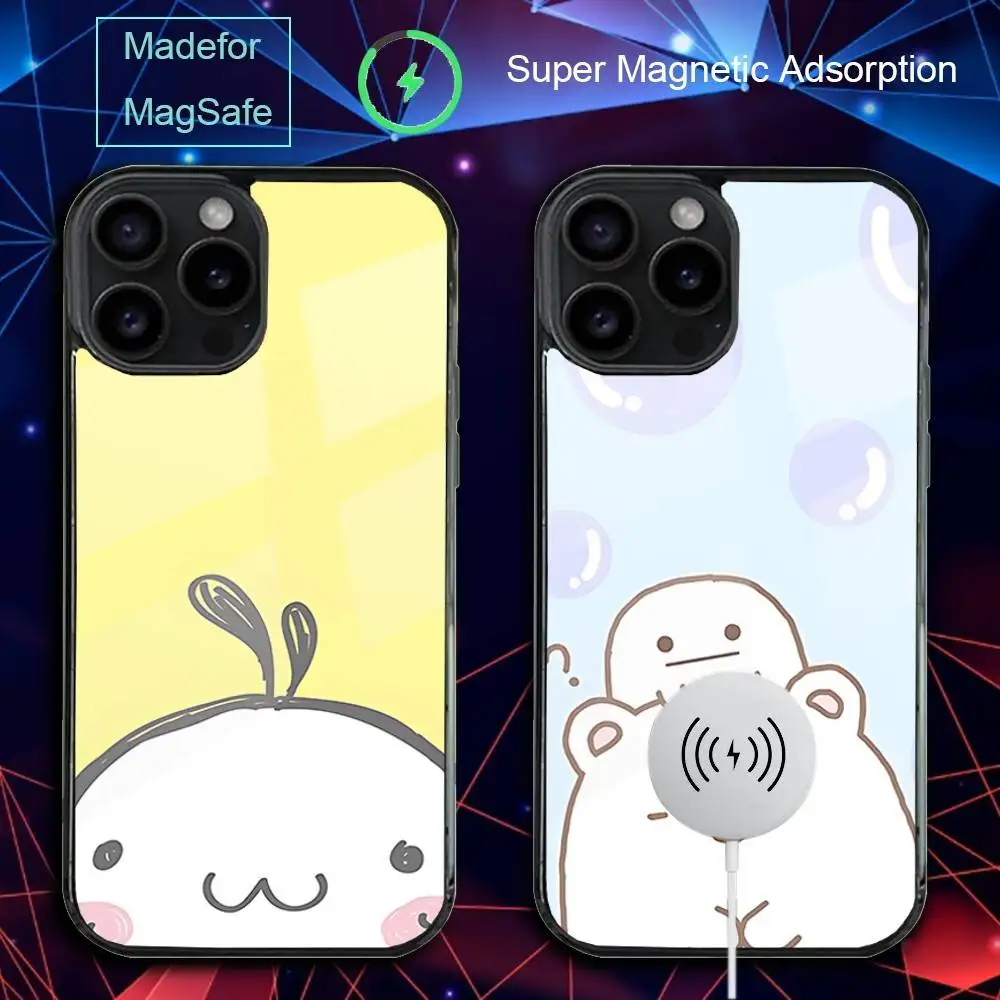 

S-Sumikko Kawaii Gurashis Phone Case For iPhone 17,16,15,14,13,12,11,Pro,Max,Plus,Mini,SE4,E Magnetic Magsafe Wireless Charging