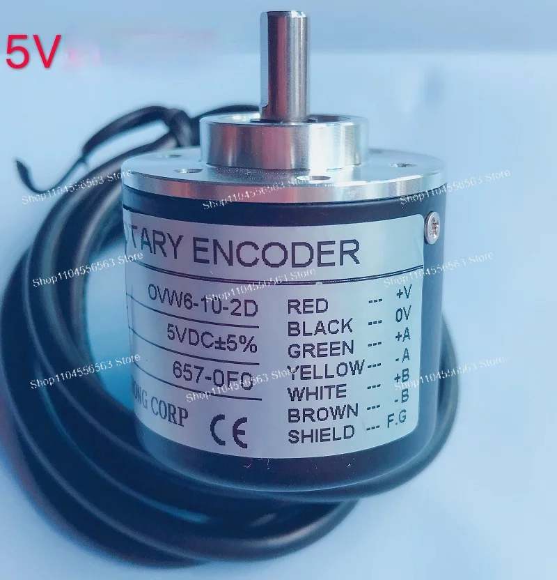 OVW2 Series Incremental Rotary Encoder 5V TTL Differential Output Long Line Driver 1000/1024 PPR for Industrial Automation