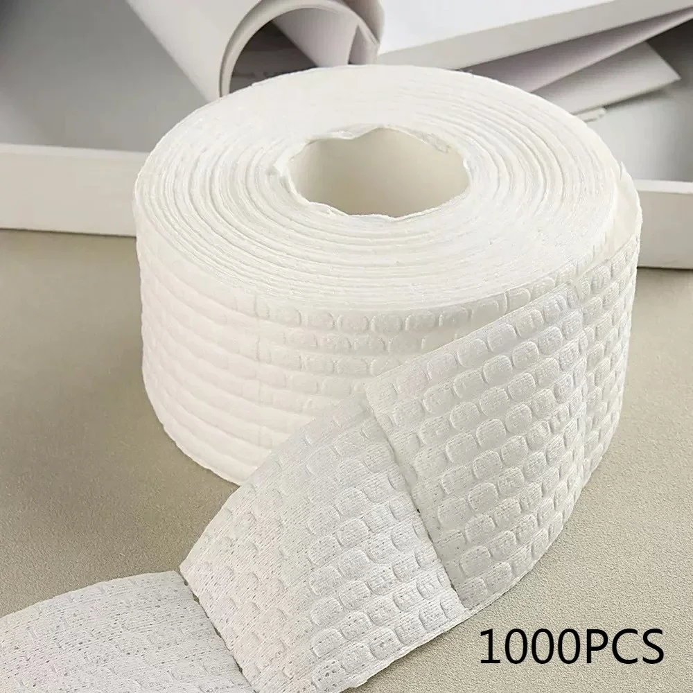 1000 pçs/rolo toalhetes de algodão para unhas gel uv dicas de unhas removedor de esmalte limpador almofada de papel de fiapos embeber ferramenta de limpeza de arte de unhas manicure