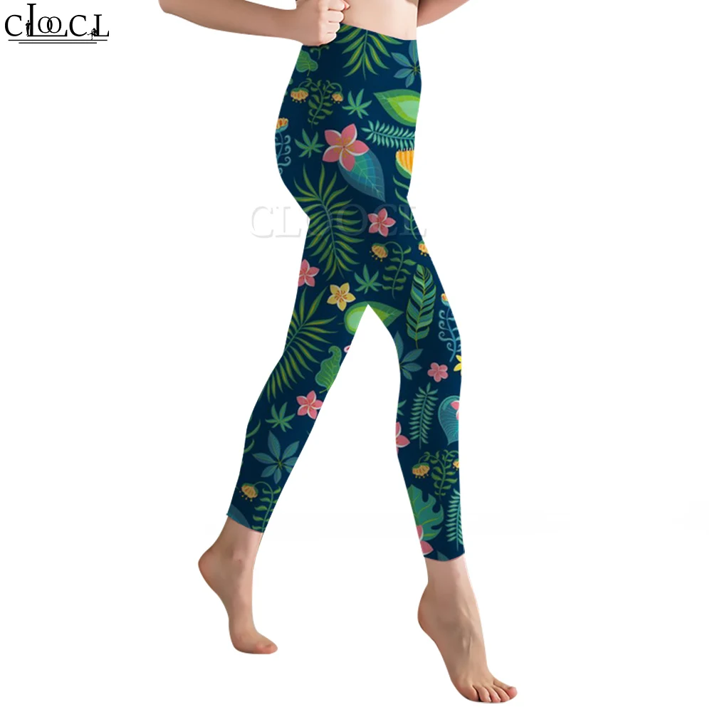 CLOOCL Fashion Hawaii Women Legging Green Weed Pattern 3D Printed Casual Trousers for Female Gym Workout Stretch Yoga Pants