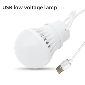 Bombilla USB de 3/5/7W, linterna portátil de 5V para acampar, lámpara LED USB para lectura de libros, iluminación para tienda de campaña al aire libre