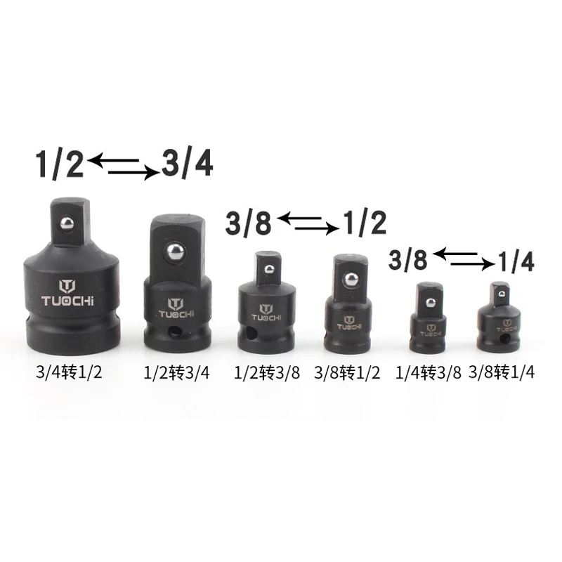 Socket Convertor Adaptor Reducer Set 1/2 to 3/8 3/8 to 1/4 3/4 to 1/2 Impact Socket Adaptor for Car Bicycle Garage Repair Tool