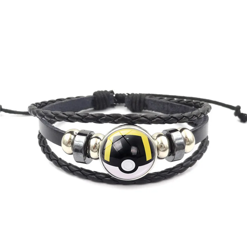 Anime Poke Ball Handmade Multi Layer Woven Bracelet Anime Surrounding Time Gem Fashion Handicrafts Wholesale