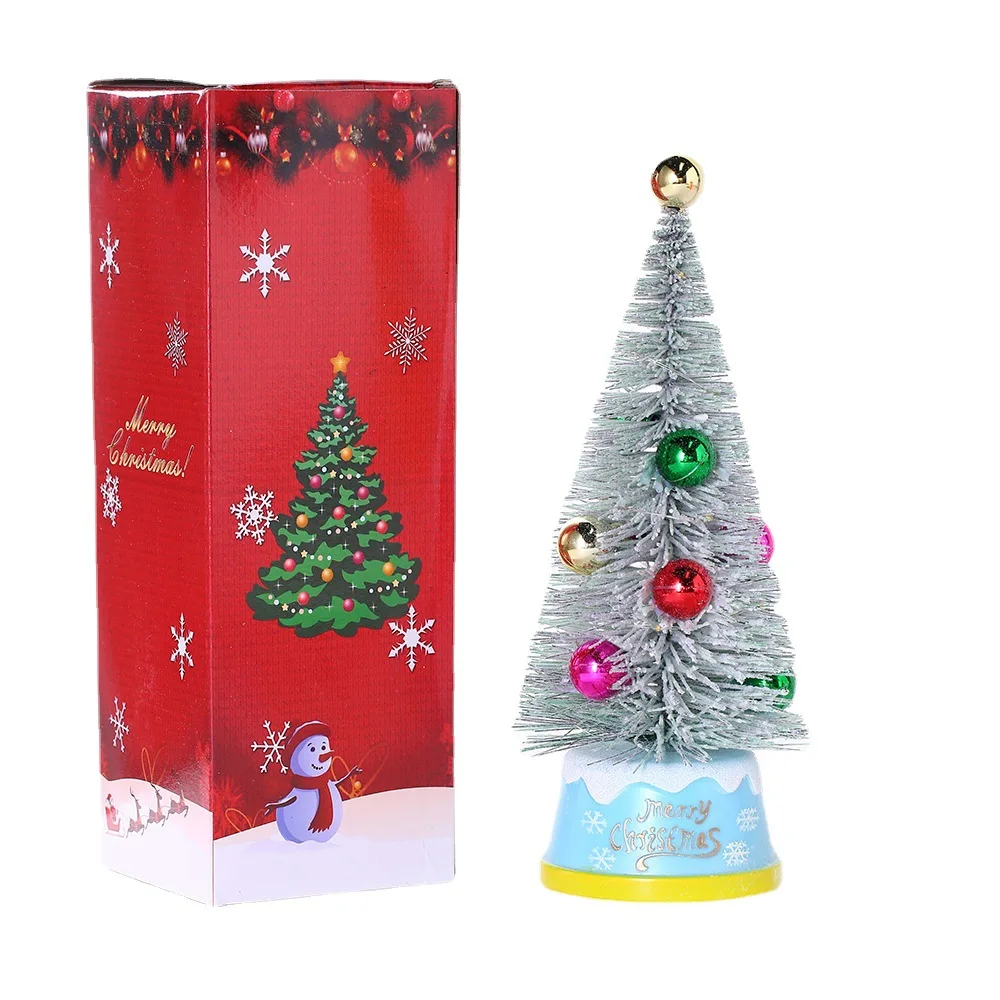Christmas decorations mini Christmas tree cedar tree illuminated Christmas tree tabletop scene decoration ornaments