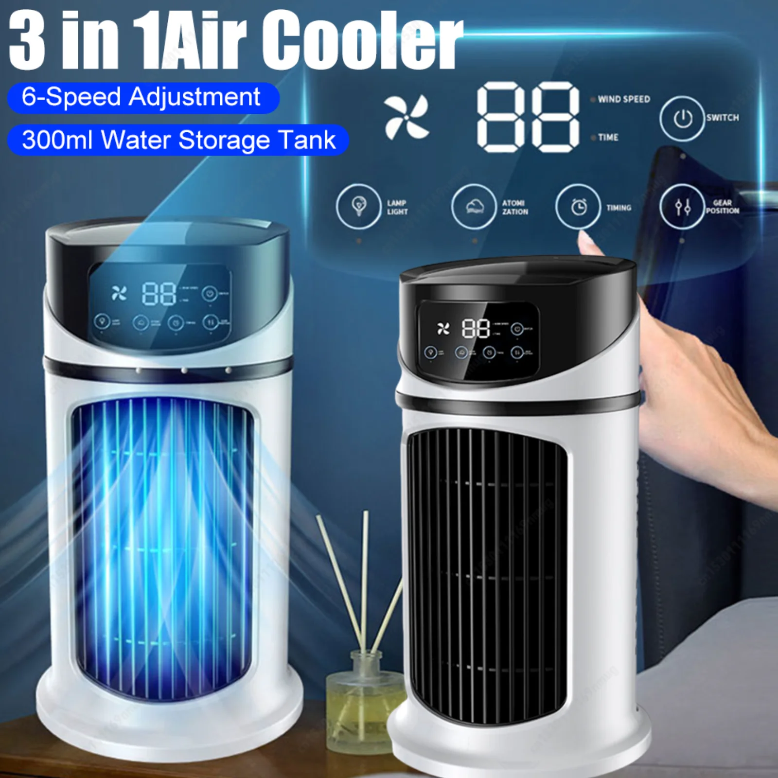 Portable AC Personal Air Cooler Fan Evaporative Cooling Ac Unit Personal Cooler For Desktop Room Car Bedroom Office Camping Tent