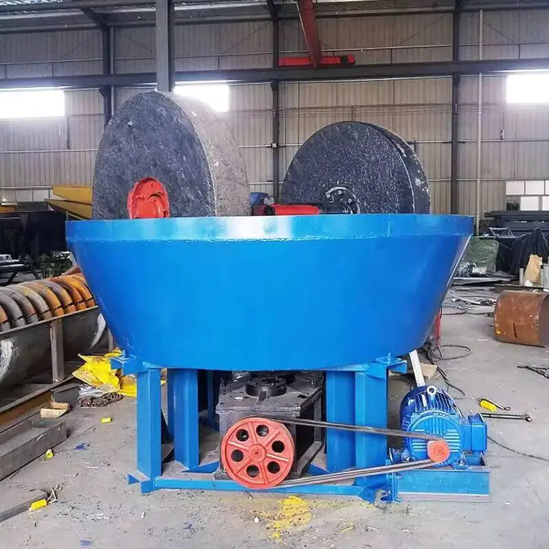 New 2 Tons Per Hour Milling Machine Stamp Round Ore Grinding Mill/ Wet Pan Mill For Gold