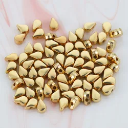 100 pz/lotto placcato in oro CCB branelli allentati 4x6mm Waterdrop forma distanziatore perline Charms per la creazione di gioielli accessori fai da te forniture