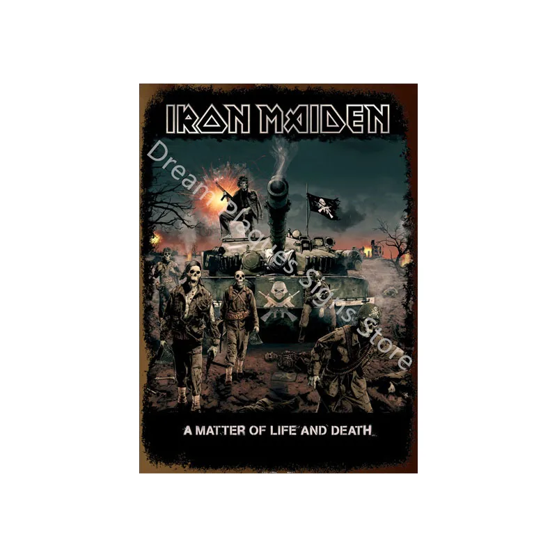 Iron Maiden Book of Souls Officieel Metalen Tin Bord 8x12 Inch, Vintage Rock Band Poster Wall Art voor Bar Pub Man Cave Home Decor