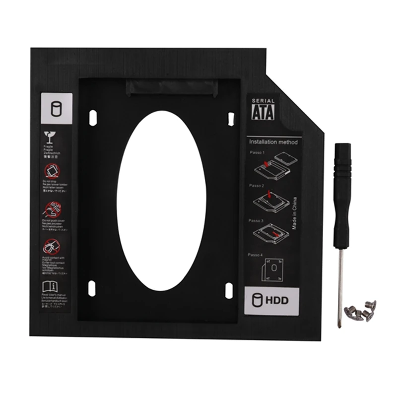 Ultrasottile 9.5Mm Notebook Laptop Pc Slot per driver Cd Hdd Ssd Staffa di supporto Unità disco rigido SATA in plastica Baia ottica con cacciavite